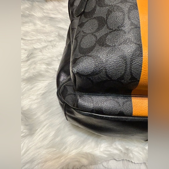 Coach Charles Varsity Men's Black/Charcoal and Orange Backpack - Picture 5 of 15